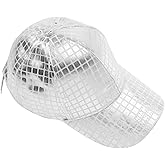 JAZTAKU Unisex Metallic Shiny Baseball Cap Punk Hip Hop Strapback Hats Dad Hat Visor Sports Hat