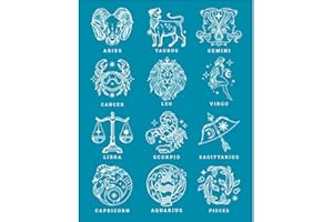OLYCRAFT 4x5 Inch 12 Constellations Clay Stencil - Zodiac Sign Silk Screen for Polymer Clay Jewelry Making