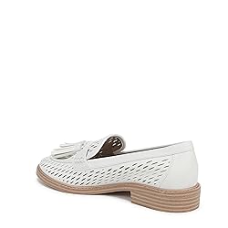 Franco Sarto Womens Carolyn Low Loafer White Cage 8 W