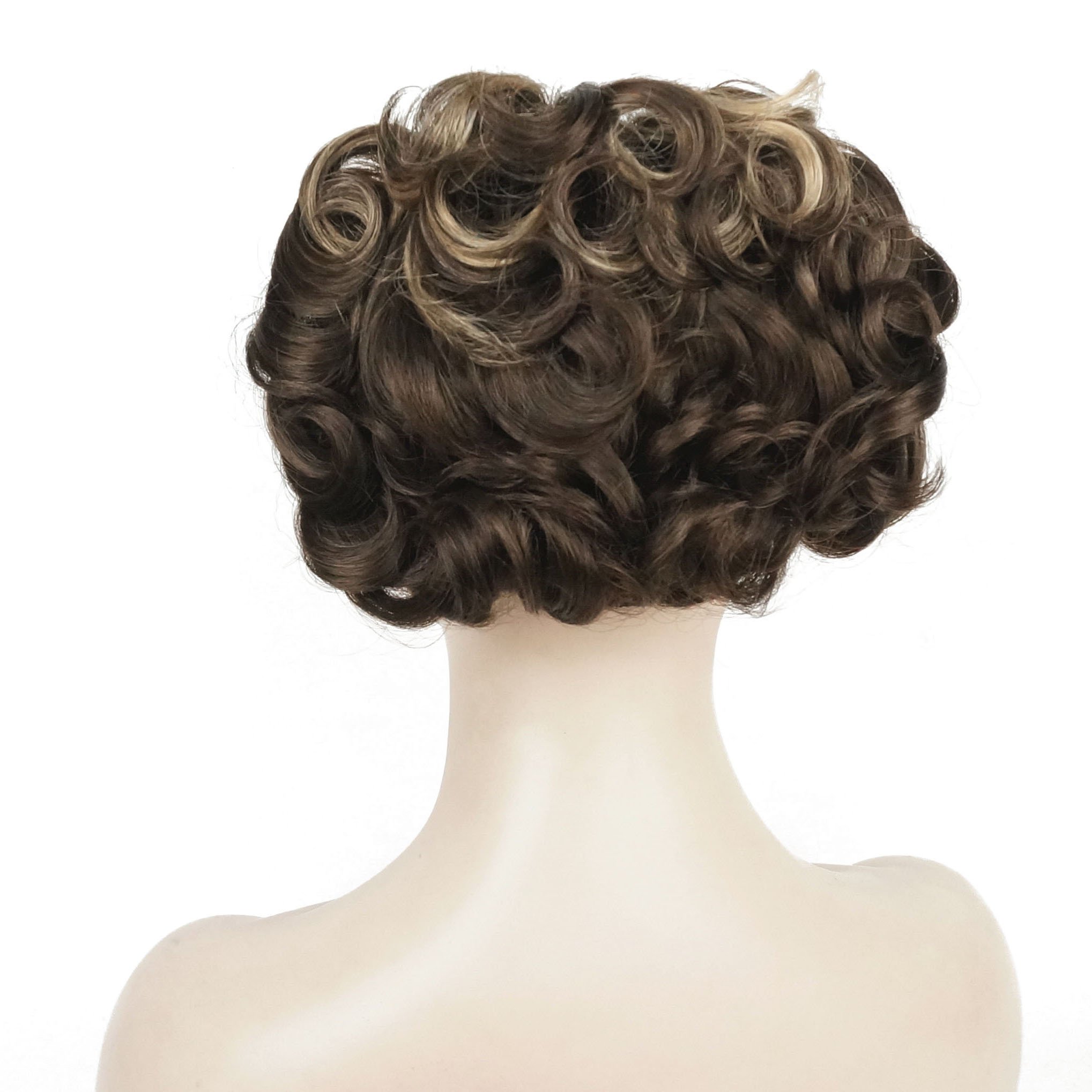 Lydell Short Messy Curly Dish Hair Bun Extension Stretch hair Combs Clip in Ponytail Extension (8TT124)