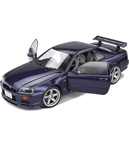 Amazon.com: Solido S1804301 1:18 Nissan GT-R (R34) -Bayside Blue