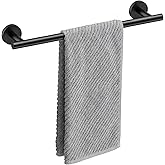 Matte Black Towel Bar, 18 Inch Towel Rack for Bathroom Wall-Mounted, SUS304 Stainless Steel, Total Length 20 Inch