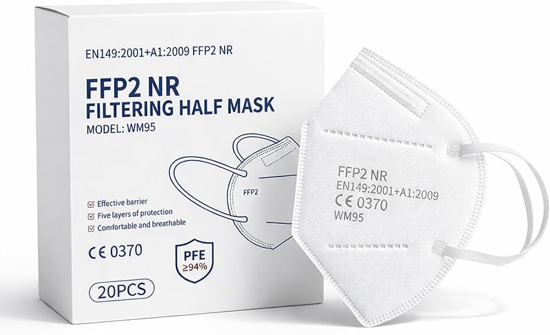 Nationwide Paper FFP2 Face Masks 20 Pack UK CE 0370 5 Layer Respirator