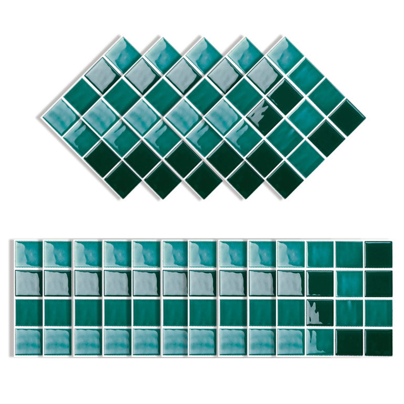 Elinala Stick on Tiles, Self Adhesive Wall Tiles, 30 PCS (10 x 10CM) Durable Waterproof Mosaic Decorative Self-Adhesive Tile Wall Stickers for Bathroom, Kitchen, Living Room