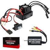 CCHEQVAN RC Brushless Motor and 35A ESC Combo for 1/16 18 Scale 2430 7200KV | Surpass Waterproof Hobby Sensorless Motor and Electric Speed Controller Set with M2.5 and M3 screw mounting holes for Traxxas