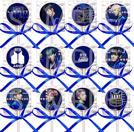 Amazon Com Blue Kpop K Pop Boy Band Lollipops Party Favors Supplies Decorations W K Pop Suckers Royal Blue Ribbon Bows Party Favors 12 Pcs South Korean Boy Band Jin Suga J Hope Rm Jimin V
