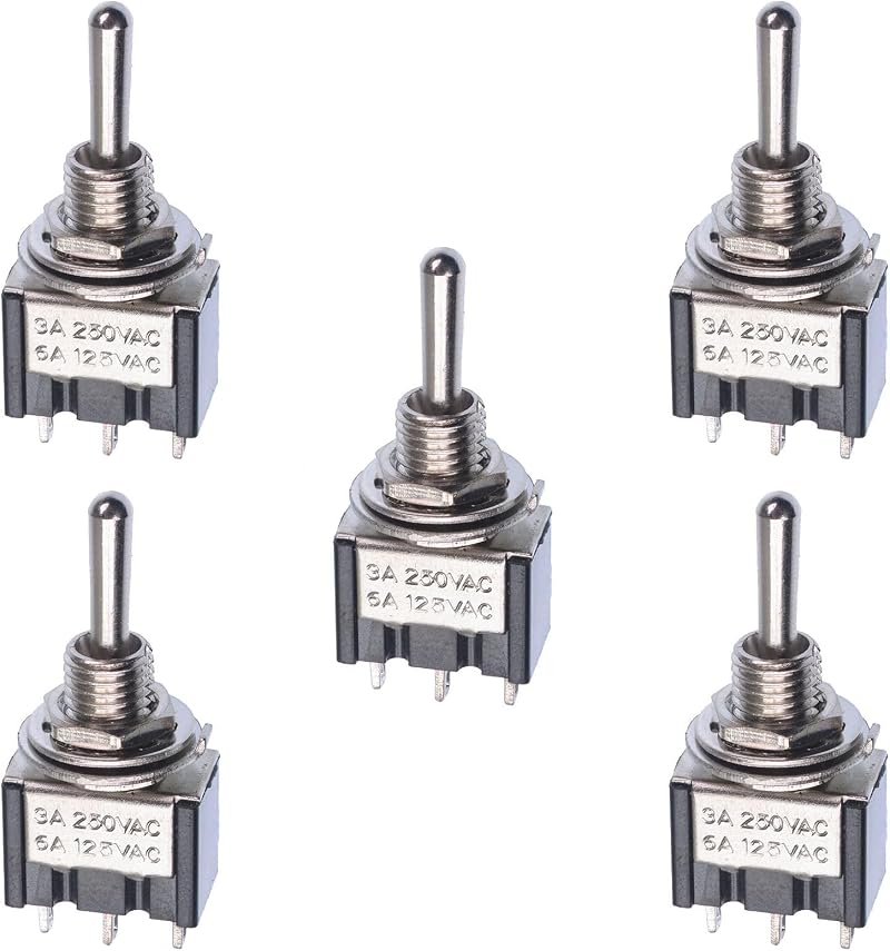 Switch Electronics 5 x Mini SPDT On Off On Momentary Toggle Switch 6mm