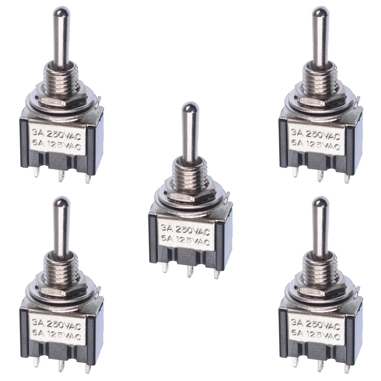5 x Mini (On) Off(On) Momentary Toggle Switch Miniature SPDT