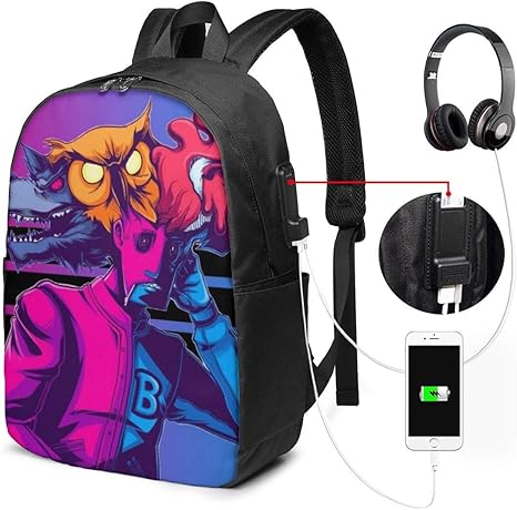 Amazon Co Jp ホットラインマイアミ リュック メンズ レディース Usbポート付き Pcバックパック 大容量 スポーツ ビジネス アウトドアザック 高校生 大学生 通勤通学 旅行 ホーム キッチン