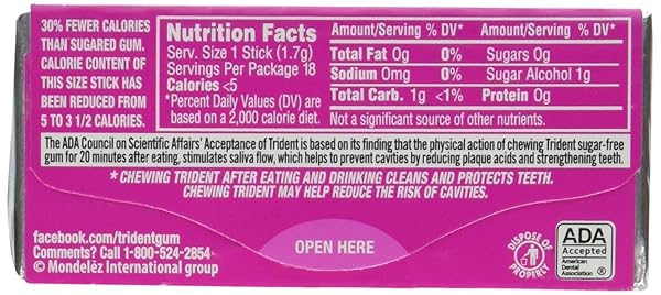 TRIDENT BUBBLEGUM SUGAR-FREE GUM, 14 COUNT (PACK OF 15)