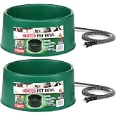 Farm Innovators Heated Pet Water Bowl, 60W, 1.5 Gallon | Plastic Heated Water Dish, Watering Station with Anti-Chew Cord Protector for Dogs &amp; Cats
