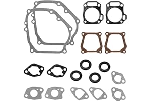 SUNJIKA Carburetor Crankcase Gasket Kit for Predator 212cc,Coleman Ct200u,Honda GX160 GX200&Clone Engines Generators–Includes Cylinder Head,Valve Cover,Muffler,Gaskets with Oil Seals&Valve Stem Seal(2 Pack)