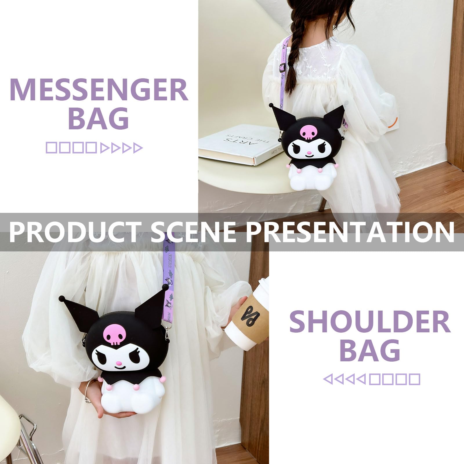 Kawaii Crossbody Bag Cute Cartoon Shoulder Bag Anime Wallet Lovely Accessories for Girls Birthday Gifts