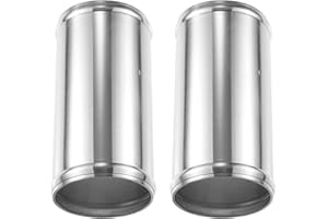 ACROPIX 76mm 3" OD 6" 152mm Length Universal Car Aluminum Alloy Intercooler Pipe Straight Air Intake Tube - Pack of 2