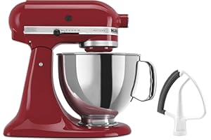 KitchenAid KSM150FEER Artisan Bundle Stand Mixers, 5 Quart Flex Edge Beater, 10-Speed, Tilt-Head, Dough Hook, Stainless Steel