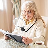10X Magnifying Glass with 36 LED Light, 5.2 Inch Large Magnifier with 3 Light Modes Hands Free, Neckwear Magnifying Glass wit