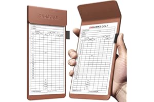 ONHAWKS Golf Magnetic Yardage Book Cover & Leather Scorecard Clover,Golf Accessories for Men,Magnet Book Case for Back Pocket