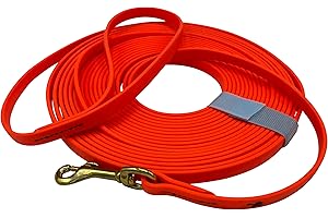 JIM HODGES DOG TRAINING Gummy K9 Biothane Long Line Leash for Dogs, 10,15,20 and 32.5 Feet, Walking Tracking Training Service - Washable Waterproof Lead for Working K9 Groups, Dog and Puppy Owners