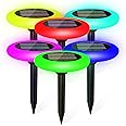 Aigleya Solar Outdoor Lights, Solar Pathway Lights with 7 Color Changing Solar Garden Lights Waterproof LED Outdoor Lights 6 Pack Solar Lights for Lawn Walkway Yard Patio Decor Path Lights…