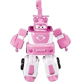 Super Wings - 7' Dizzy's Rescue Tow with 2' Pink Transform-a-Bot Mini Figure,Transforming Airplane Toy Vehicle Set,Toy for 3 4 5 Year Old Boys and Girls,US720314