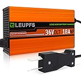 ELEUPFS 【Upgrade】 18 Amp 36 Volt Golf Cart Battery Charger, Compatible with EZGO/Club Car/Yamaha Golf Carts with Crowfoot Plug, 3-Year Warrnaty