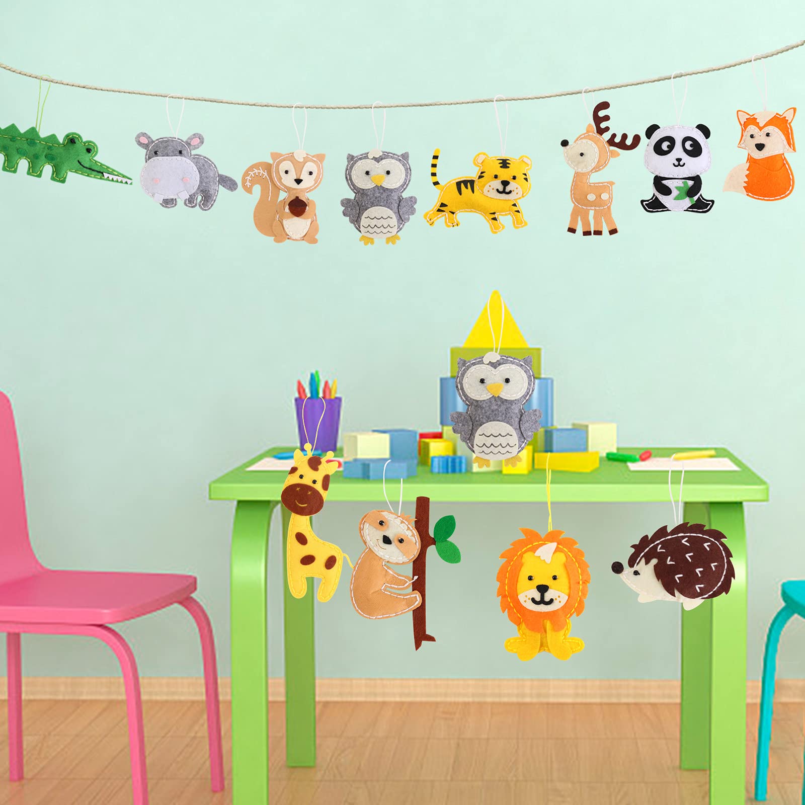 Coola Sewing Kit for Kids, Crafts for Kids Ages 8-12, Arts and Crafts for Kids, Sewing Kit for Beginners, DIY Felt Woodland Animals Kits, Craft Supplies for Kids Girls Boys Gift Ideas Set of 12