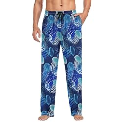 Ollabaky Blue Jellyfish Pajama Pants Men Sleep