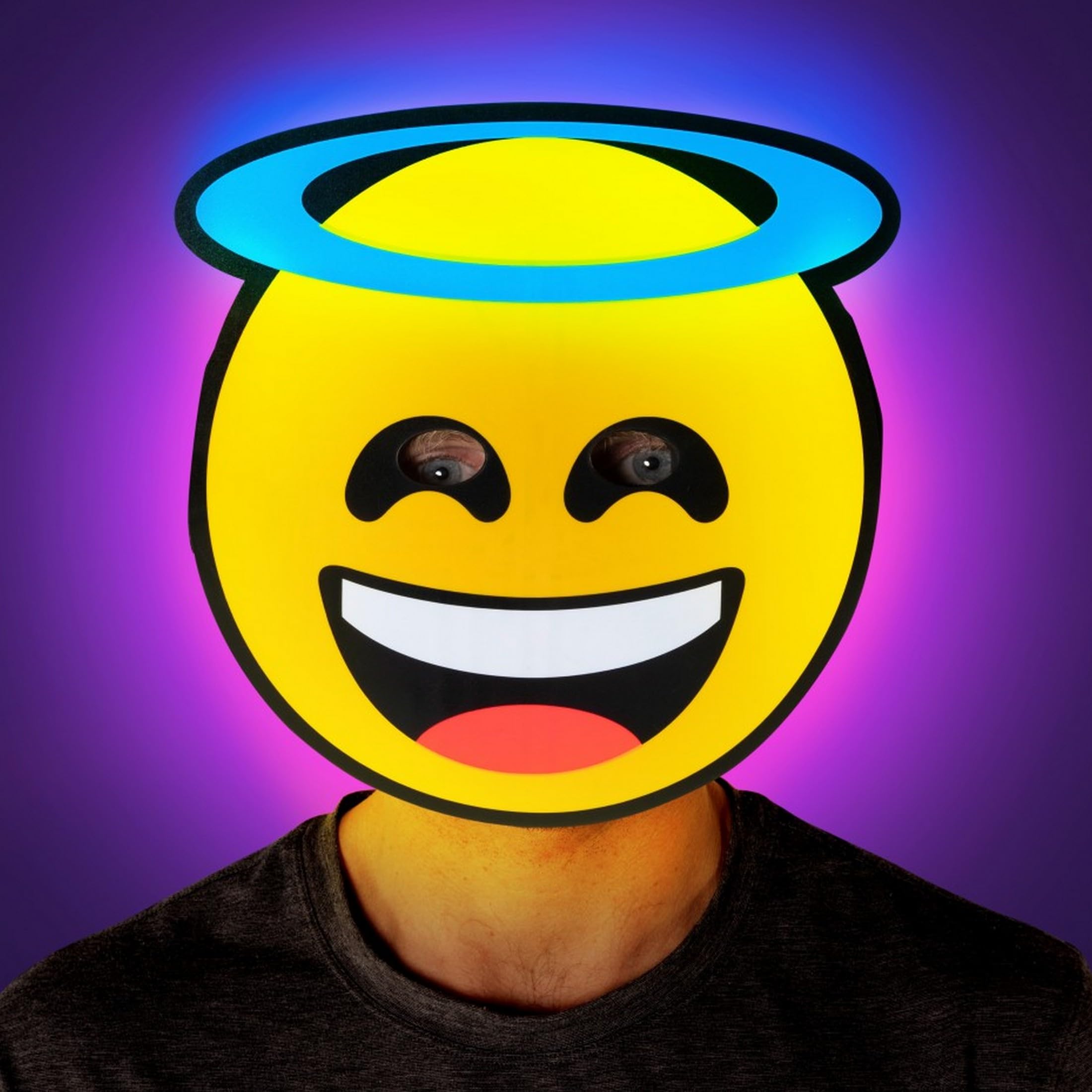 Morph Screaming Light Up Angel Emoticon Demon Halloween LED Mask for Adults