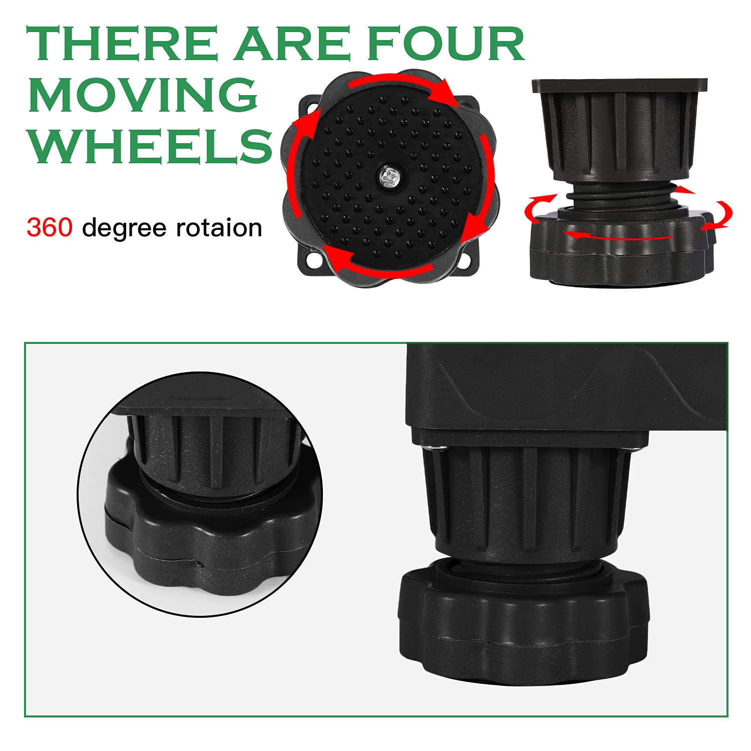 Mini Fridge Stand,Raised Base Adjustable Mini Refrigerator Stand,Washer and Dryer Stand, 4 Strong Feet Washing Machine Pedestal,Appliance Dolly,Base for Heavy weight (Black)
