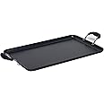 Imusa IMU-1818 Nonstick Double Burner Griddle 26-In, 20" X 12", Black
