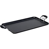 IMUSA USA, Black Soft Touch Double Burner/Griddle, 20" X 12"