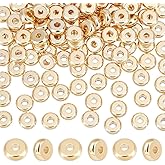 DICOSMETIC 150pcs Golden Stainless Steel Round Loose Beads, 5mm x 2mm, Hole: 1.5mm, Modern Spacer Beads for Jewelry Making