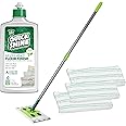 Quick Shine Multi Surface Floor Polish Mop Kit with 3 Reusable Pads & 1 16 oz. Floor Finish Cleaner | Use Wet + Dry | Squirt, Spread, Done | Hardwood, Luxury Vinyl Plank, Laminate