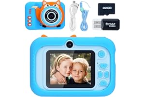 Kids Camera for Boys Girls 3-12 Years Old, BicycleStore Cute Fox 1080P HD Children Selfie Digital Camera, Portable Toddler Video Camera Christmas Birthday Toy Gifts with 32GB SD Card, 2in IPS Screen
