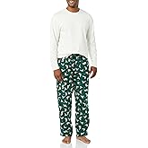 Amazon Essentials Men's Flannel Pant and Long-Sleeve T-Shirt Pajama Set
