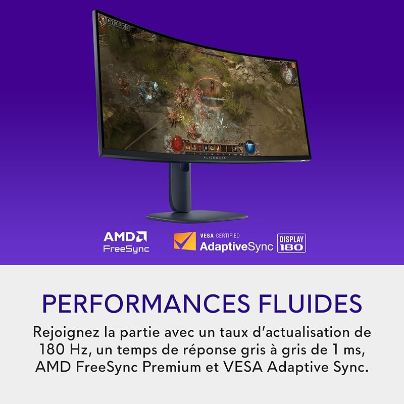 34 QHD VA Moniteur Gaming AW3425DWM, 180Hz, 1ms, FreeSync Premium