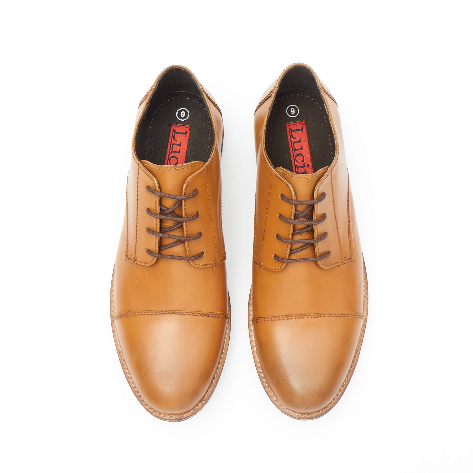 LuciniMens Leather Formal Low Top Lace Up Oxfrod Shoes