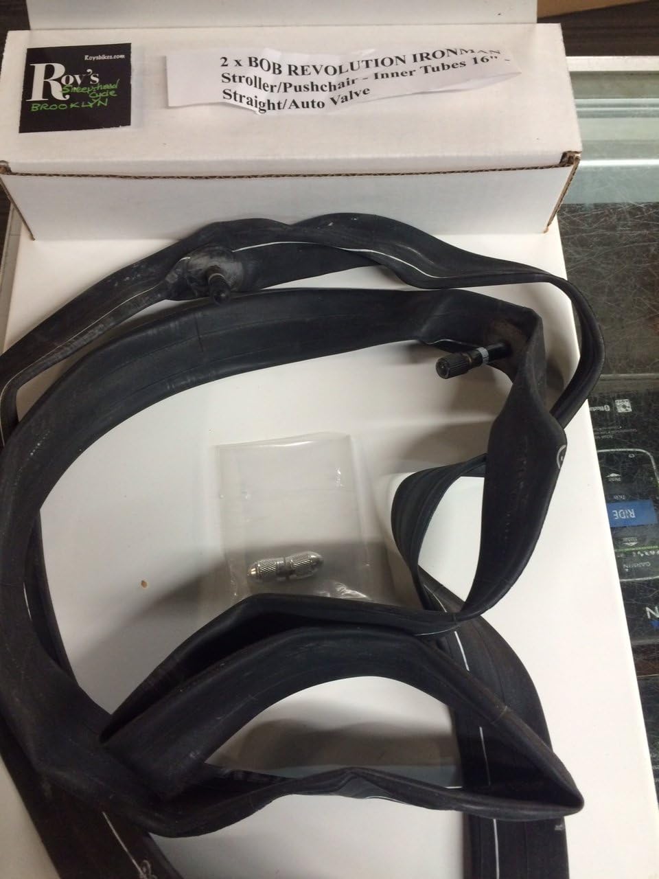 2 (Two) X BOB Revolution Ironman Stroller/Jogger Inner Tube 16" Straight Valve with Free Upgraded Valve Caps $4.99 Value