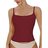 Artdear Women's Square Neck Tank Top Basic Spaghetti Straps Camisole Sexy Summer Cami Crop Tops Air Touch Fabric
