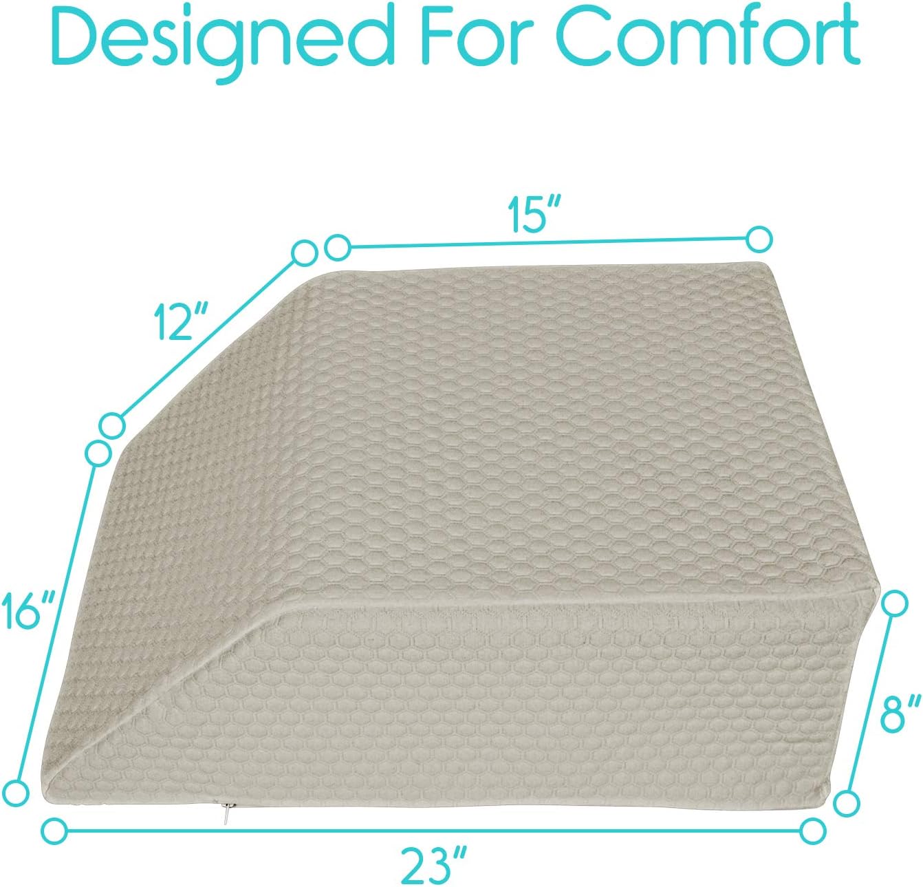 Xtra-Comfort Leg Elevation Pillow - Wedge Elevator Support Cushion for Sleeping, Swelling - Elevated Prop Up Position, Back Pain, Foot Rest, Sciatica - Knee Elevating Incline Memory Foam (Brown): Home & Kitchen