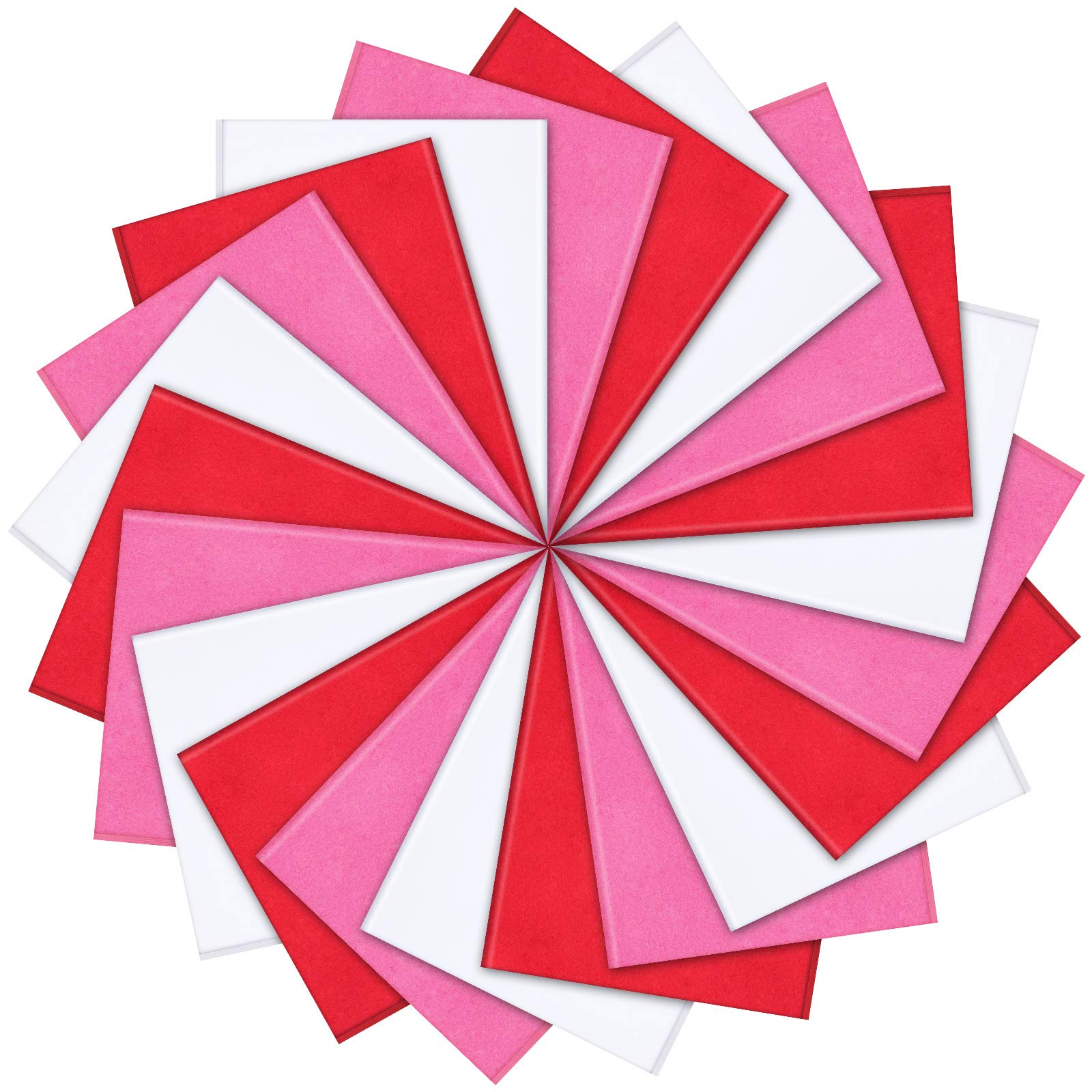 100 Sheets Valentine's Day Tissue Paper Holiday Wrapping Paper Wrapping Sheets Wrapping Tissue for Christmas DIY Wrapping Decoration, 13.78 x 19.69 Inches (Red, White and Pink)