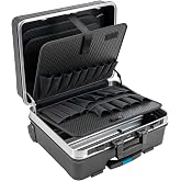 B&amp;W International GO Portable Wheeled Rolling Tool Case Box with Pocket Boards, Black