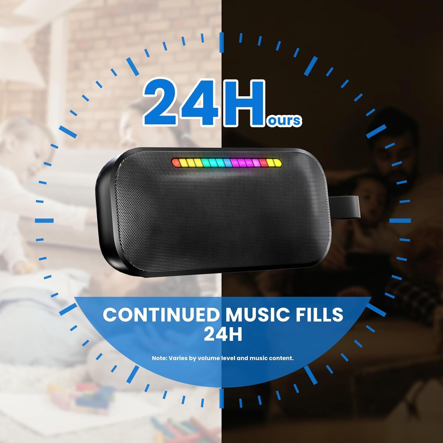 Youngwolge Portable Bluetooth Speaker,IPX7 Waterproof Speakers Bluetooth Wireless,20W Portable Speaker with 24Hours Playtime, for Travel,Home,Pool,Outdoor Portable Bluetooth Speakers-LFS (Black)