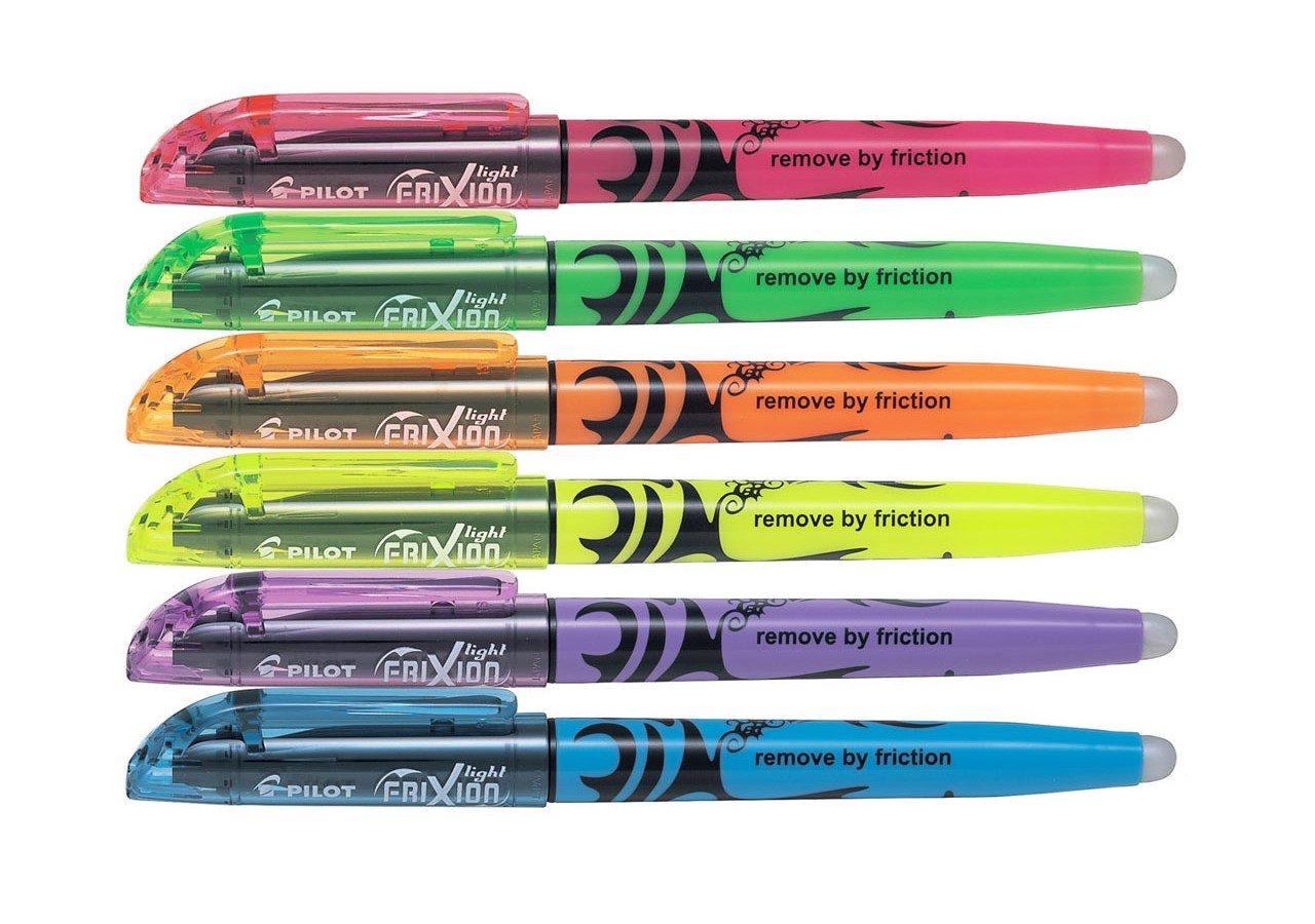Pilot FriXion Light Erasable Hi-lighter (Highlighter) Pens Set of 6 Loose Assorted Colour Pens