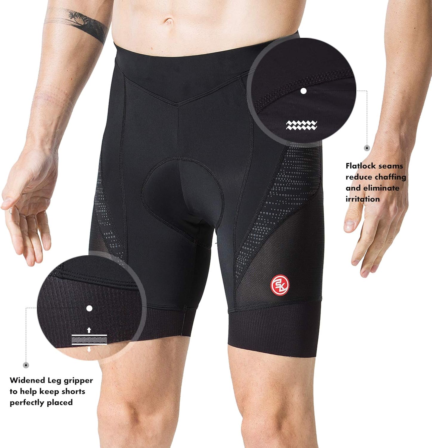 Eco-daily Men's Cycling Shorts Padded Bicycle Riding Half Pants Bike Biking Cycle Tights: Clothing