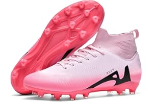 UYO Boys' Soccer Shoes Kids Firm Ground Soccer Cleats Girls Turf Shoes Outdoor Trainning Shoes High Top Youth Football Shoes