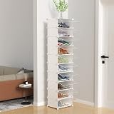 HOMIDEC 10-Tier Shoe Rack Dustproof Narrow Tall Storage Cabinet Door Hook view 3
