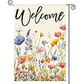 AVOIN colorlife Spring Garden Flag 12x18 Inch Double Sided Outside, Seasonal Flowers Welcome Yard Outdoor Flag