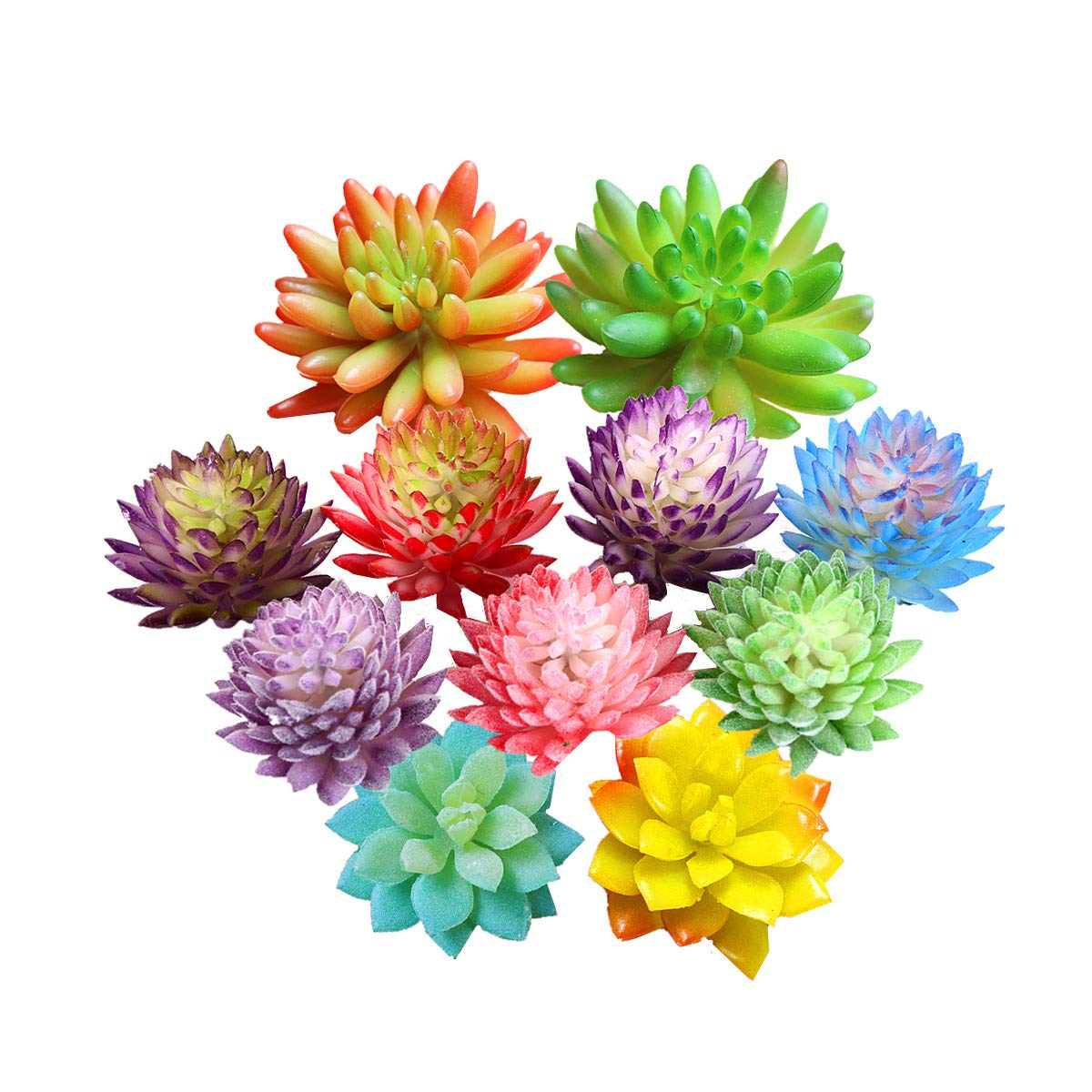 Zhiheng 11PCS Assorted Multicolor Artificial Succulent Plants Faux Fake Succulents Textured Cactus Aloe Succulent in Different Artificial Hanging String of Pearls Plant for Wedding for Home Decor