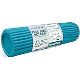Oceanfoam Tidal Roller - Miami Blue - Muscle Massage Foam Roller for Back Pain & Stretching - Firm and Ergonomic Wide Wave Textured - Yoga, Athletics, & Wellness - Full Size, 20" x 5"